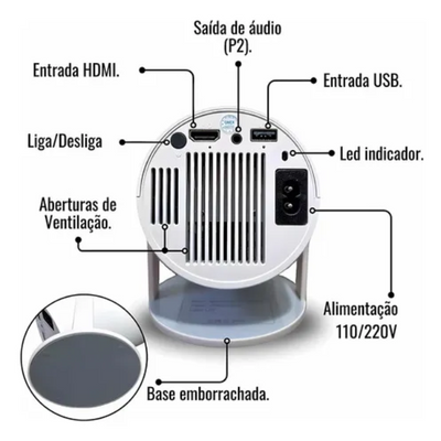 Mini Projetor Smart LED 4K
