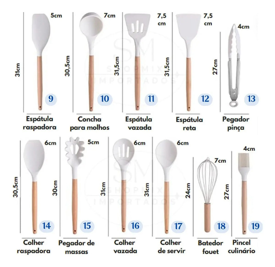 Kit de Utensilios para cozinha